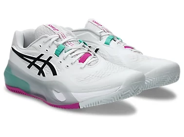 CALZADO ASICS MEN GEL RESOLUTION X CLAY WHITE AURORA GREEN
